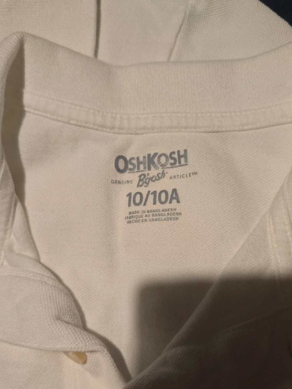 OshKosh B'gosh White Kids Polo Shirts - Set of 2